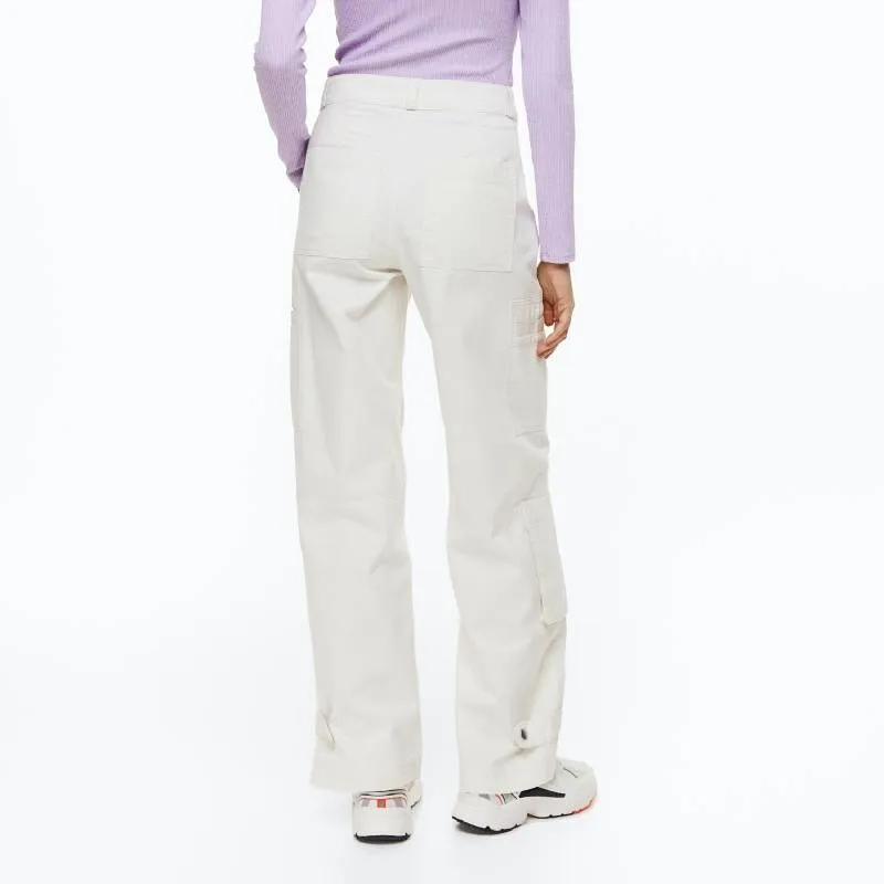 H&M straight-leg trousers, white