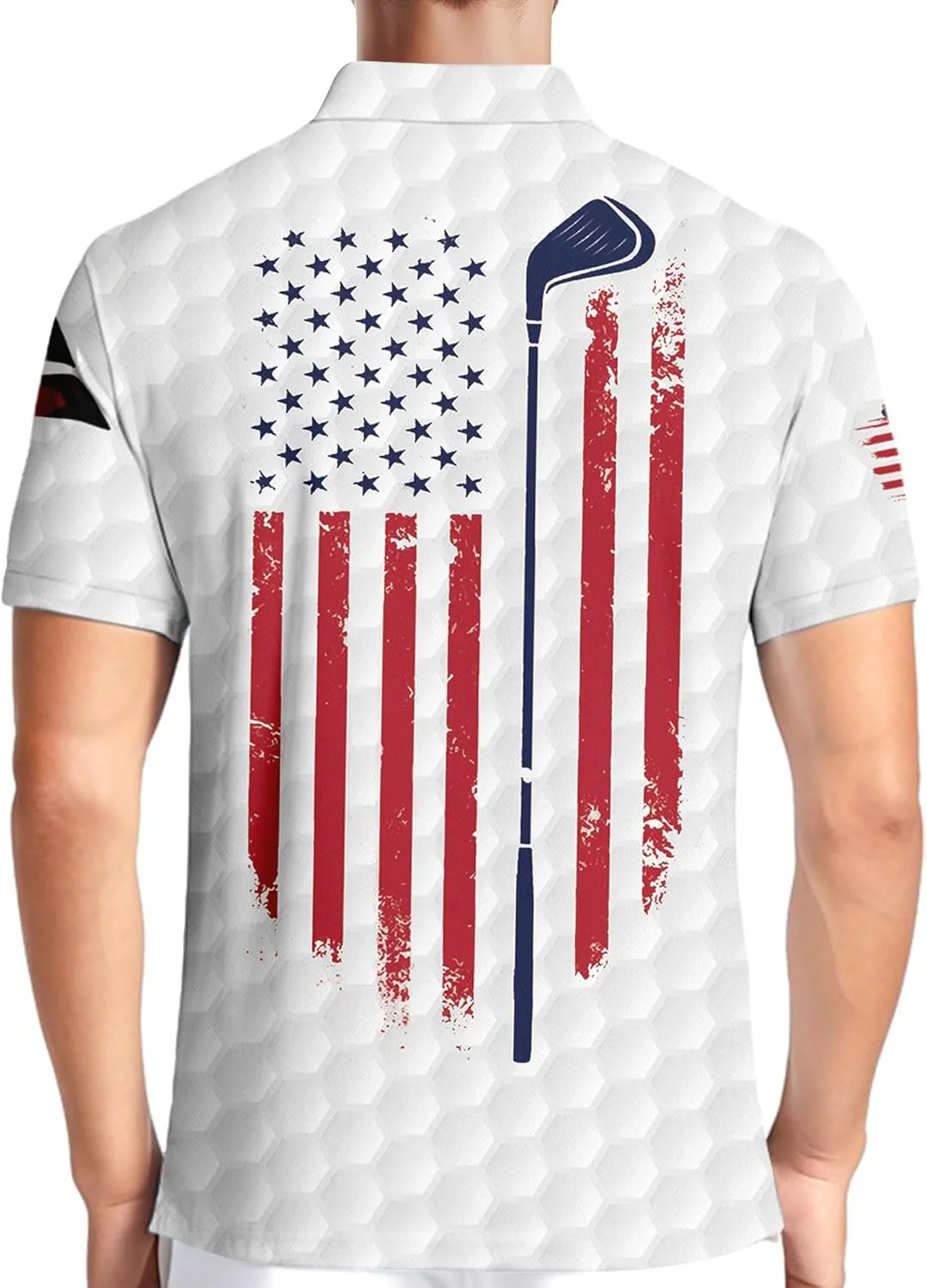 HIVICHI Golf Shirts for Men Funny Crazy Hawaiian Print Mens Polo Shirt