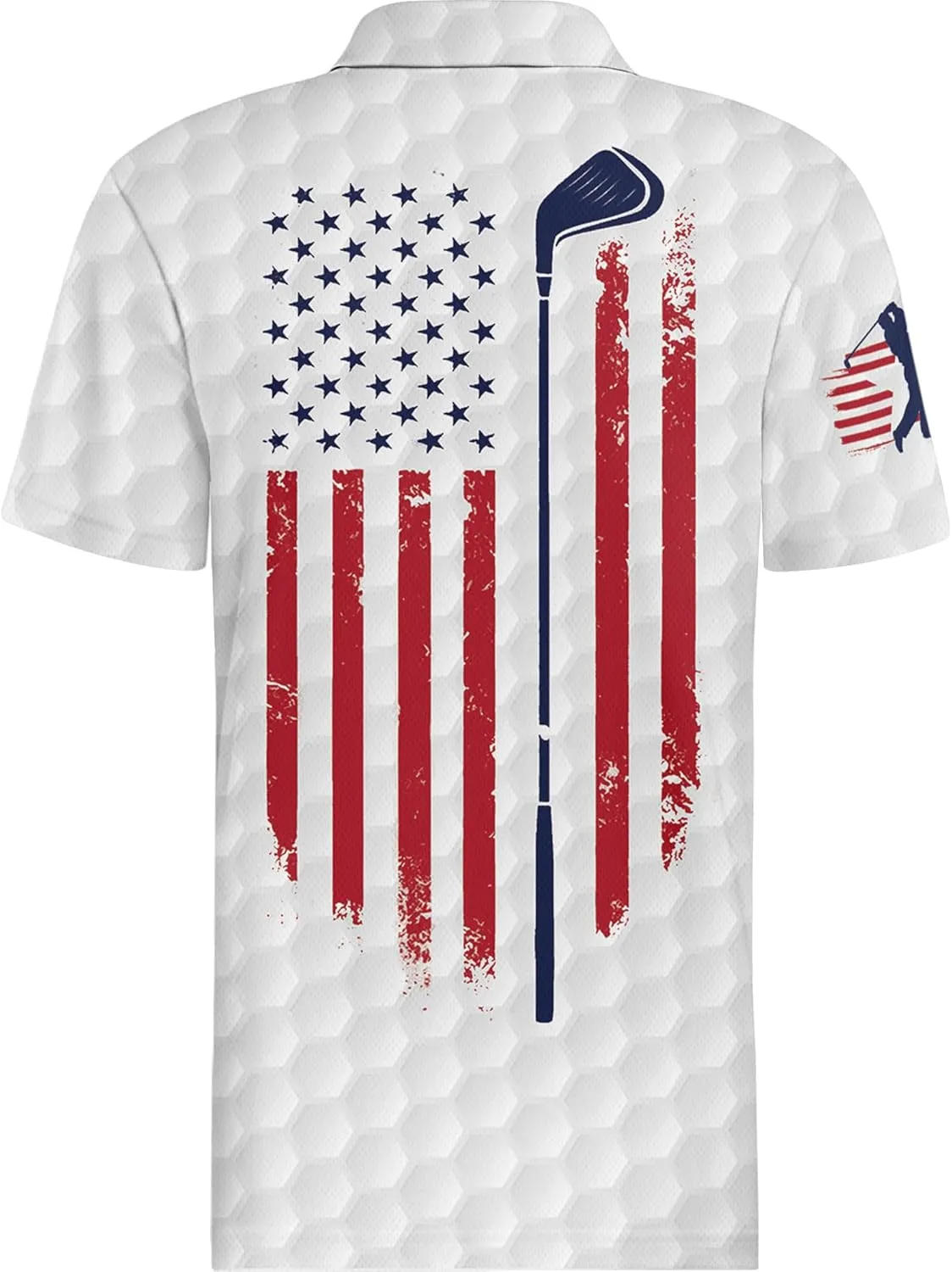 HIVICHI Golf Shirts for Men Funny Crazy Hawaiian Print Mens Polo Shirt