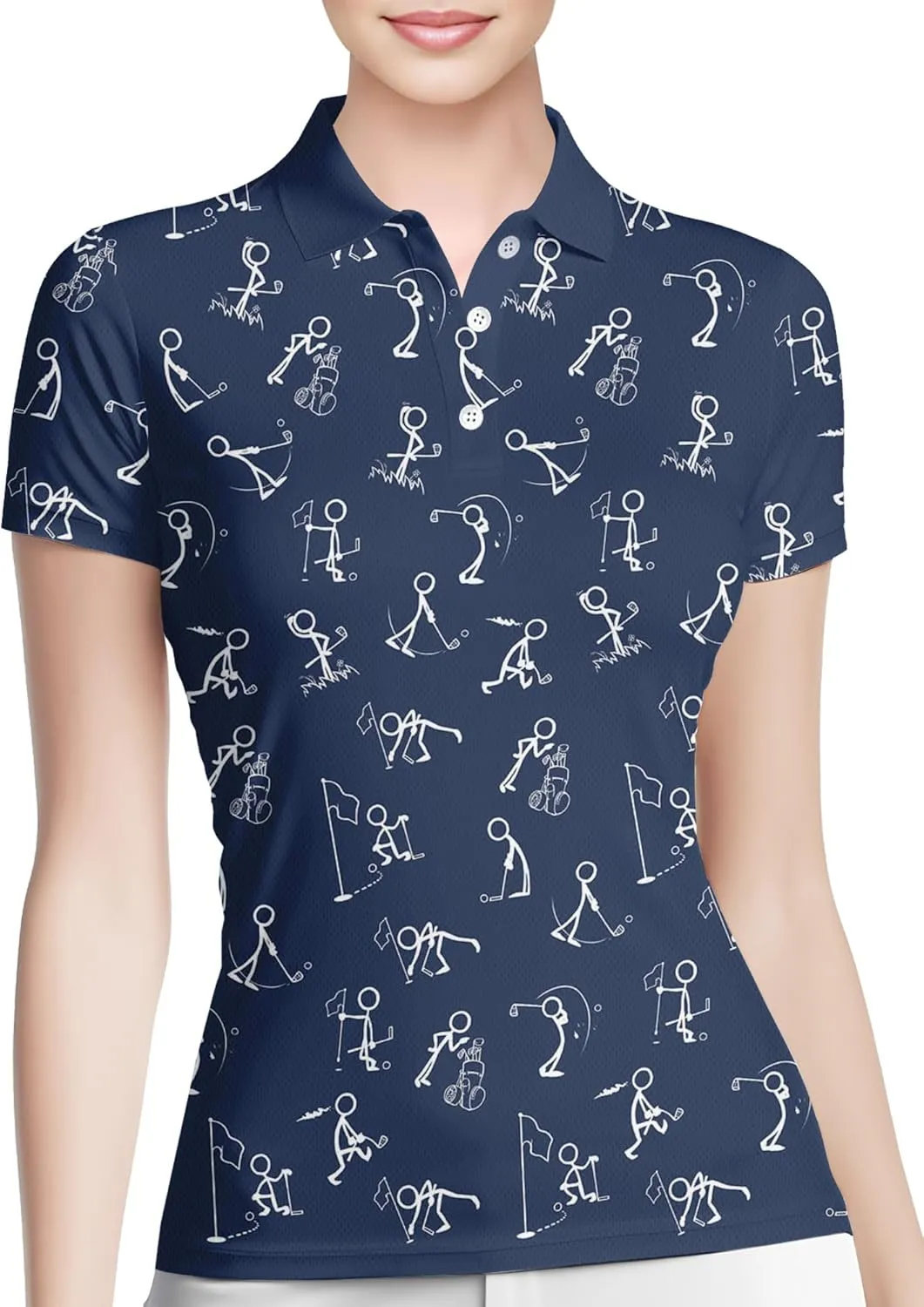 HIVICHI Womens Golf Shirt Hawaiian Funny Crazy Polo Shirts for Women