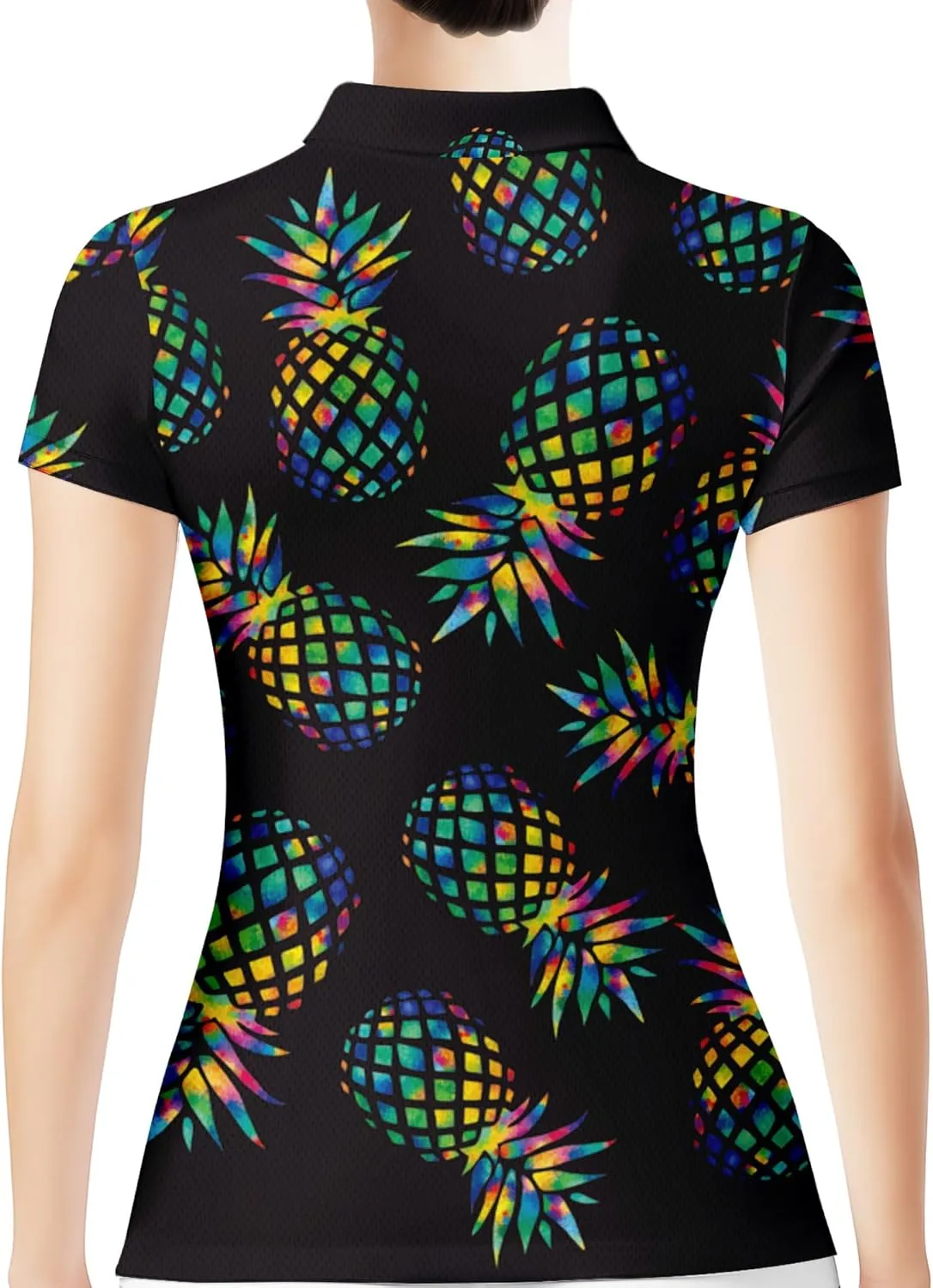 HIVICHI Womens Golf Shirt Hawaiian Funny Crazy Polo Shirts for Women