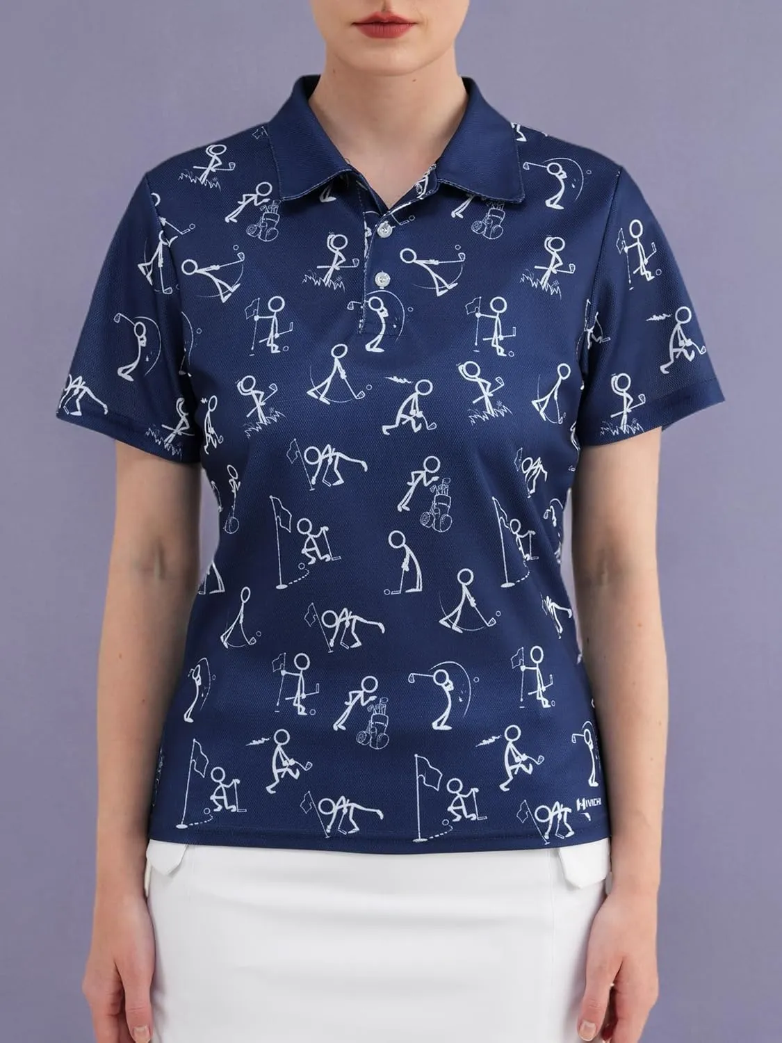 HIVICHI Womens Golf Shirt Hawaiian Funny Crazy Polo Shirts for Women