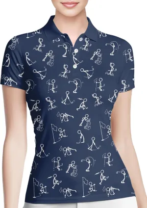 HIVICHI Womens Golf Shirt Hawaiian Funny Crazy Polo Shirts for Women