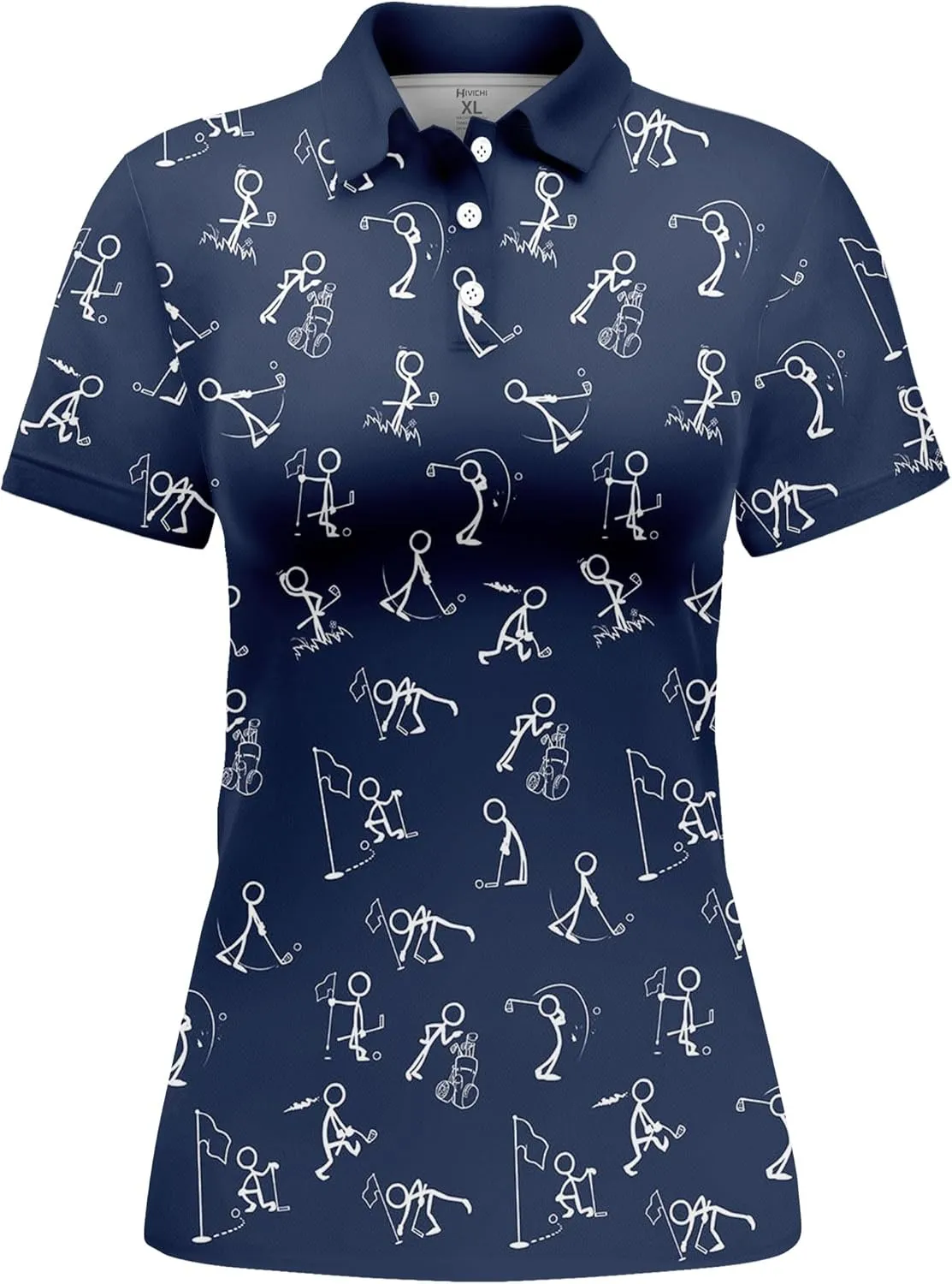 HIVICHI Womens Golf Shirt Hawaiian Funny Crazy Polo Shirts for Women