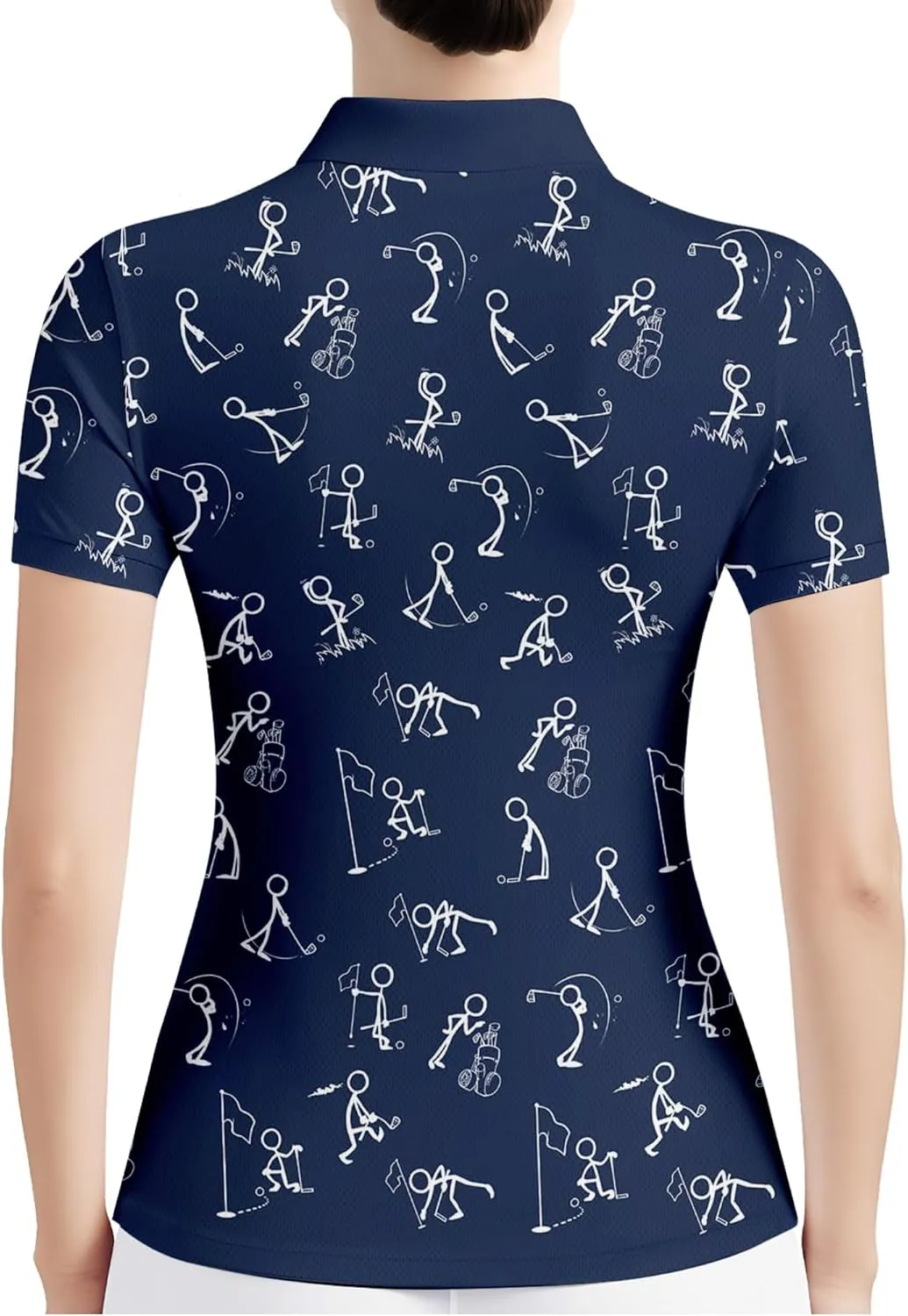 HIVICHI Womens Golf Shirt Hawaiian Funny Crazy Polo Shirts for Women