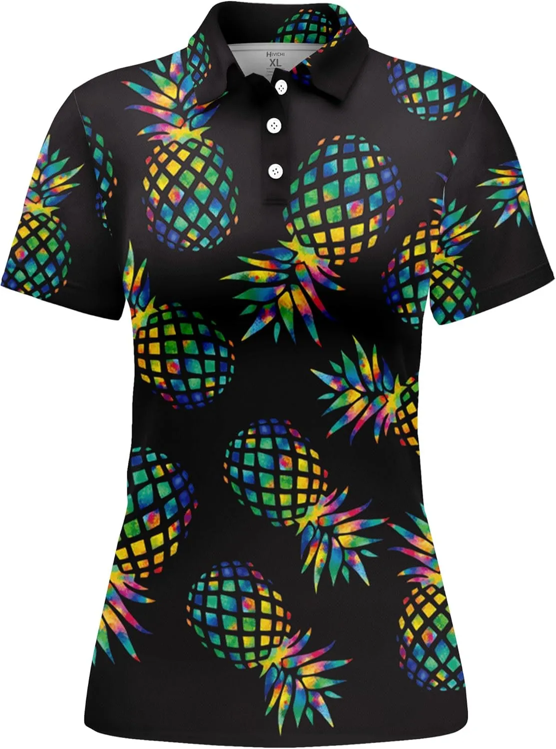 HIVICHI Womens Golf Shirt Hawaiian Funny Crazy Polo Shirts for Women