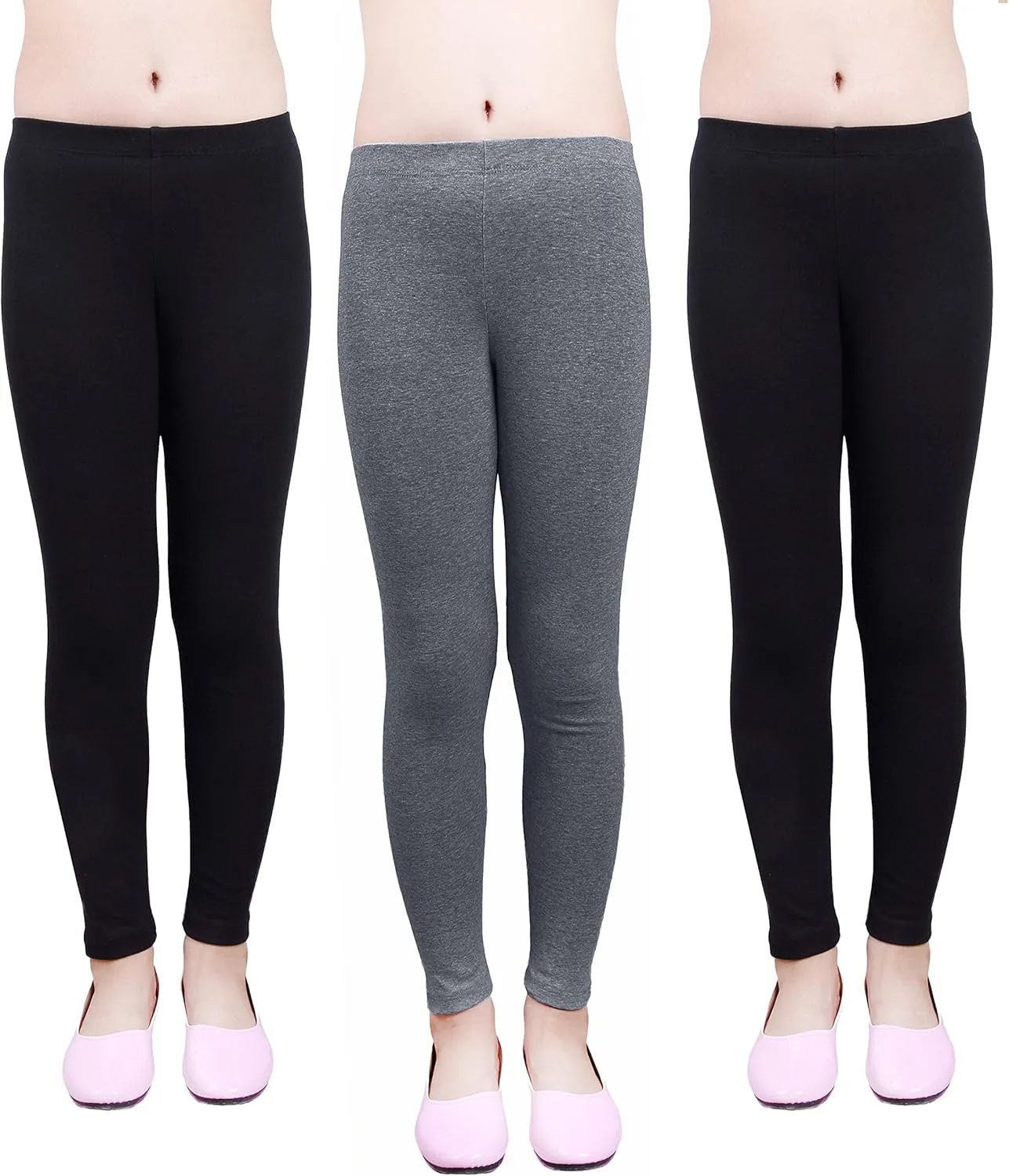 IRELIA Girls Leggings 3 Pack Cotton Solid Size 4-16 Spring/Fall