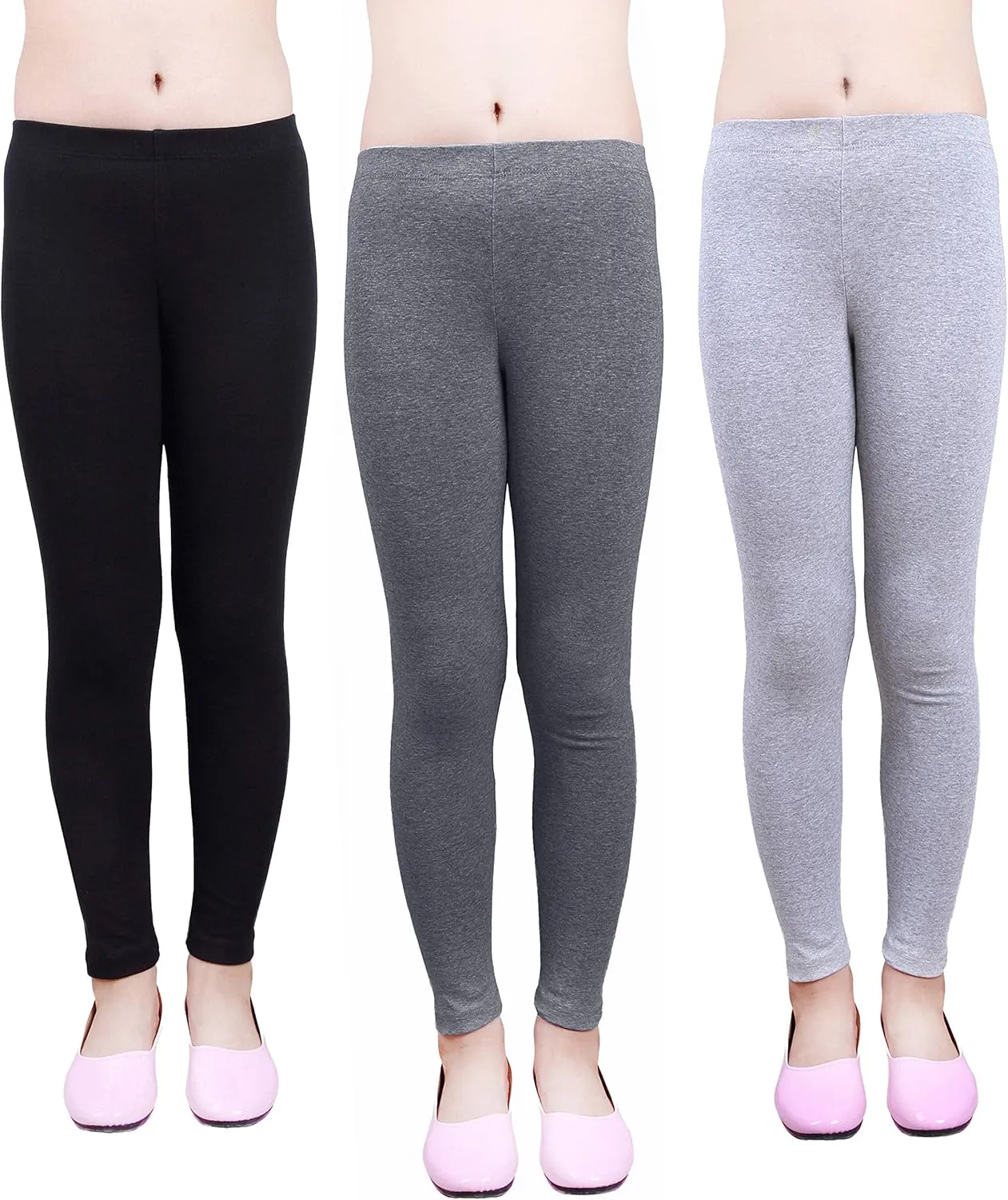 IRELIA Girls Leggings 3 Pack Cotton Solid Size 4-16 Spring/Fall