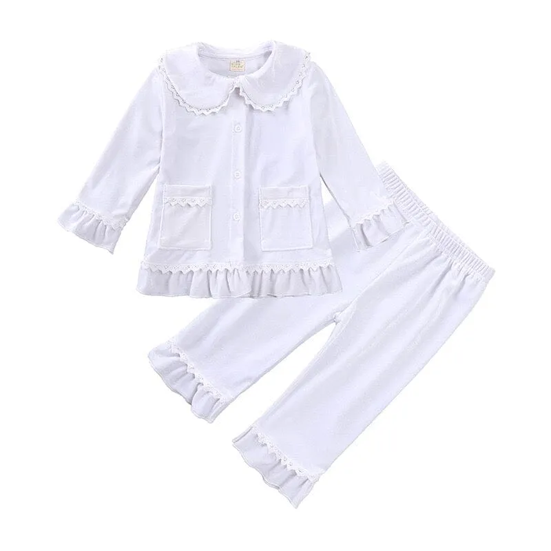Lace Velvet Long Sleeves Nightgown Set