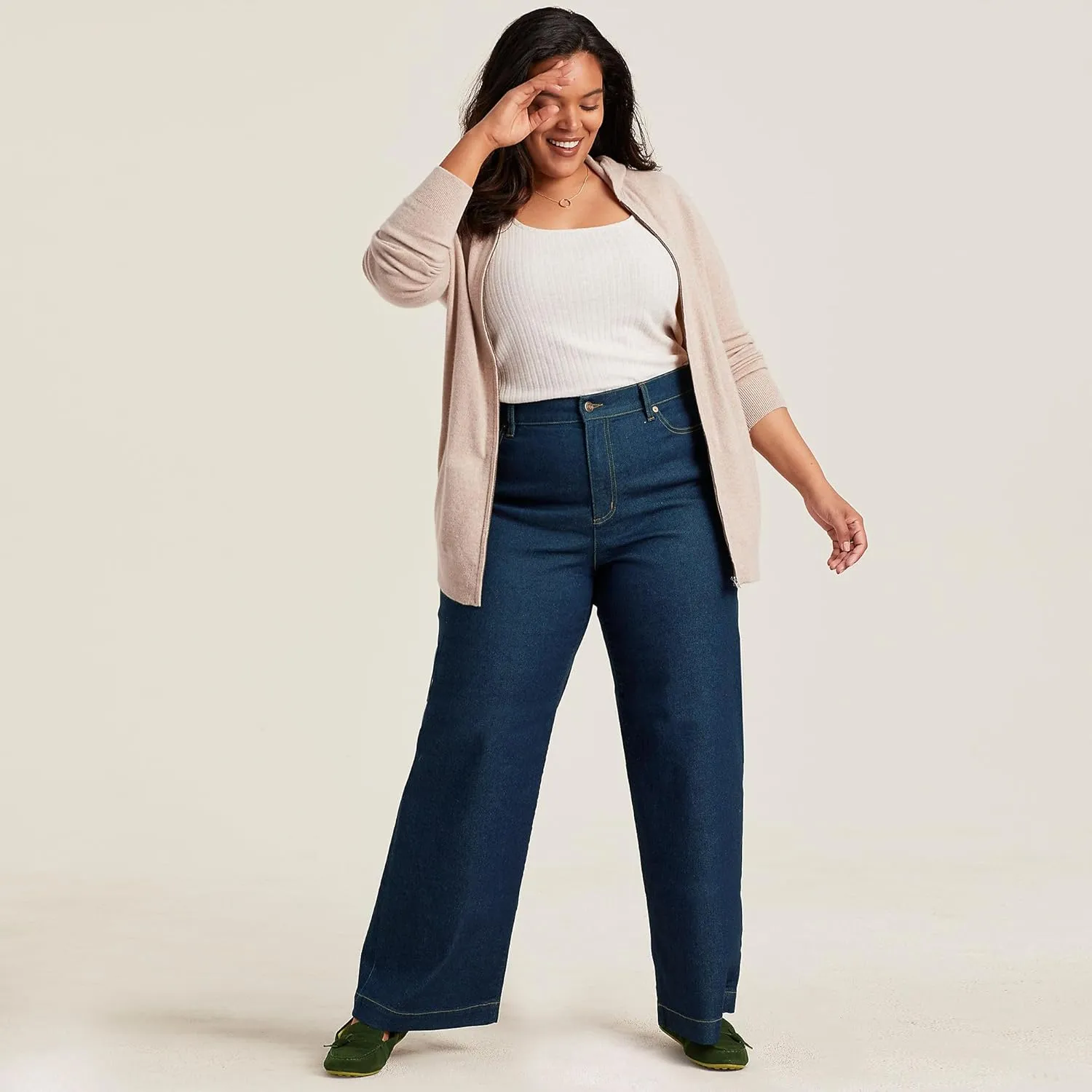 Lands' End Women's Recover High Rise Wide Leg Jeans