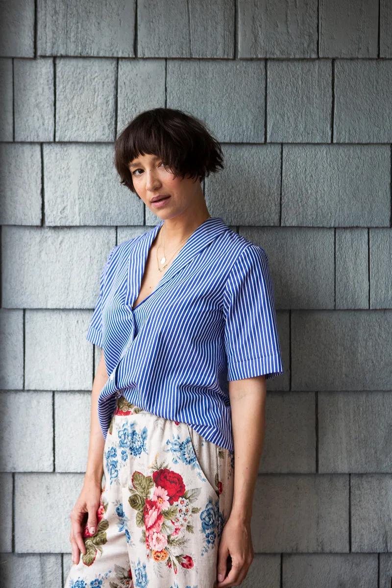 Laurence Blouse - Cobalt Stripe