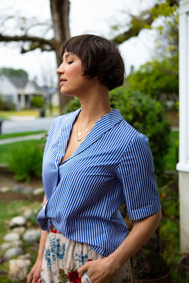 Laurence Blouse - Cobalt Stripe