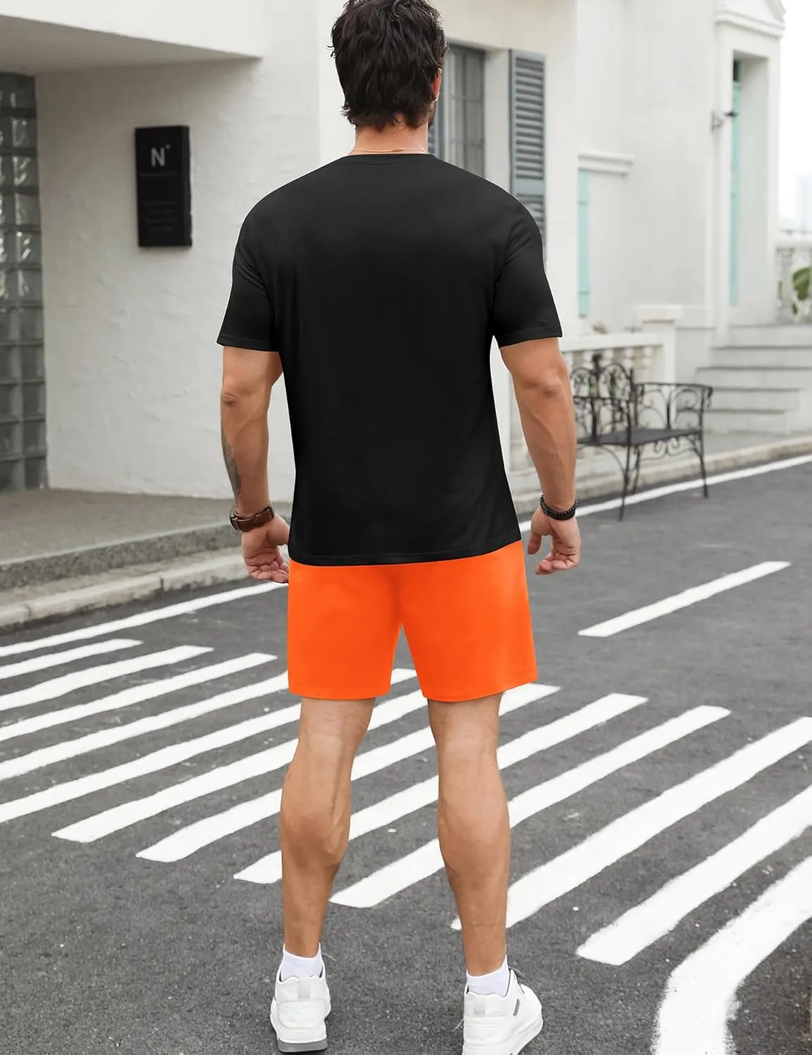 LecGee Men's Hawaiian Short Sleeve Tracksuit Summer T Shirt & Shorts set Aloha Tropical Two Piece Casual Daily Beach