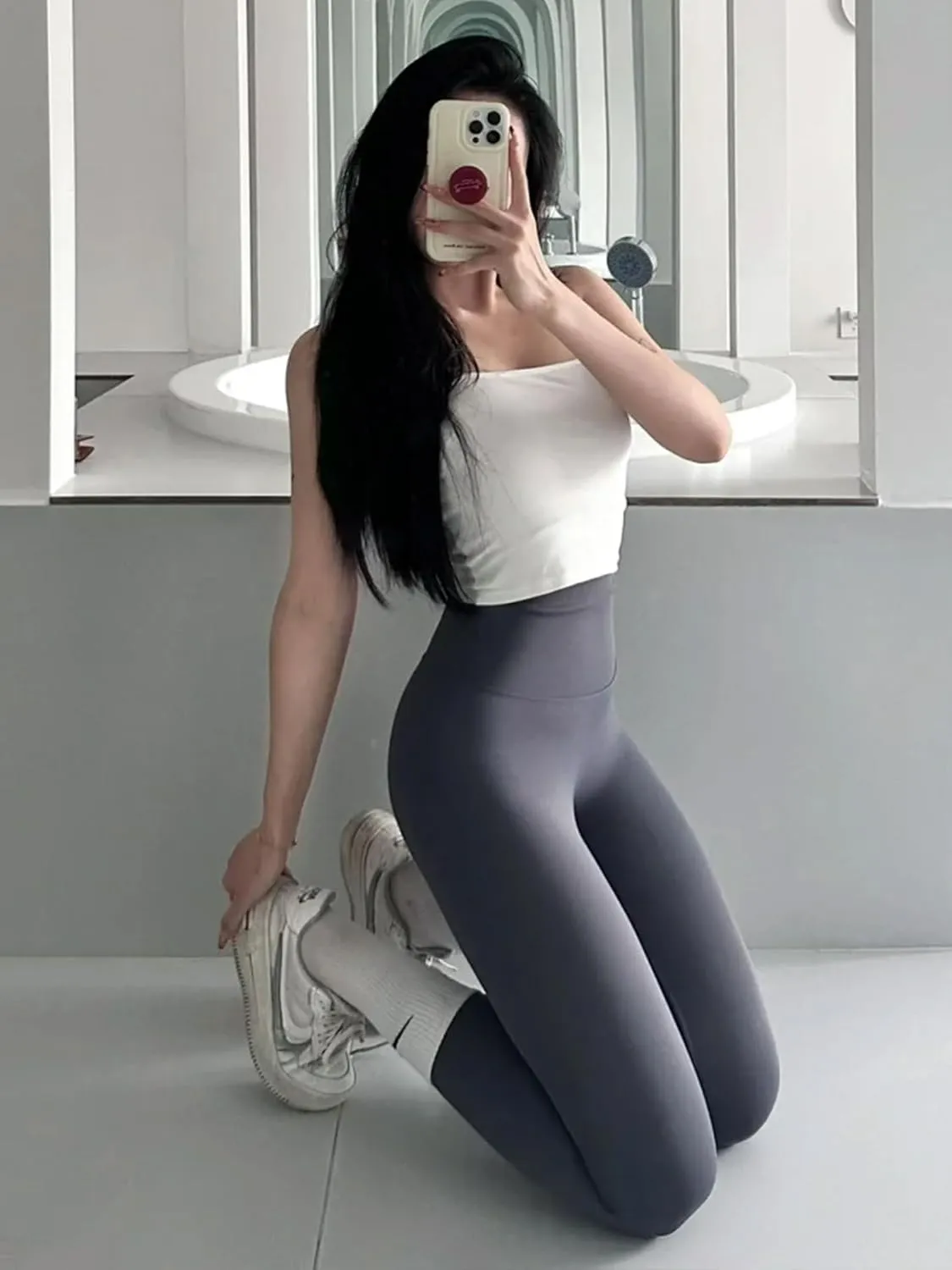 Leggings for Women Tummy Control Butt Lift High Waisted, No Front Seam Buttery Soft Workout Leggings for Maternity