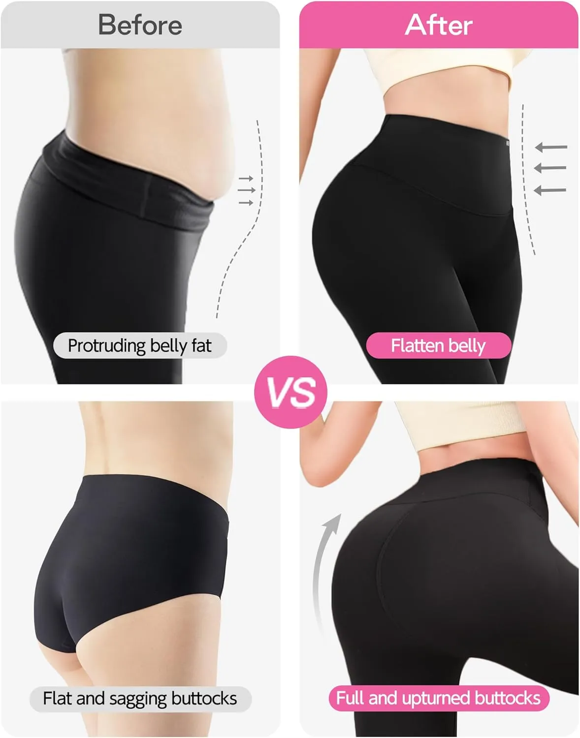 Leggings for Women Tummy Control Butt Lift High Waisted, No Front Seam Buttery Soft Workout Leggings for Maternity