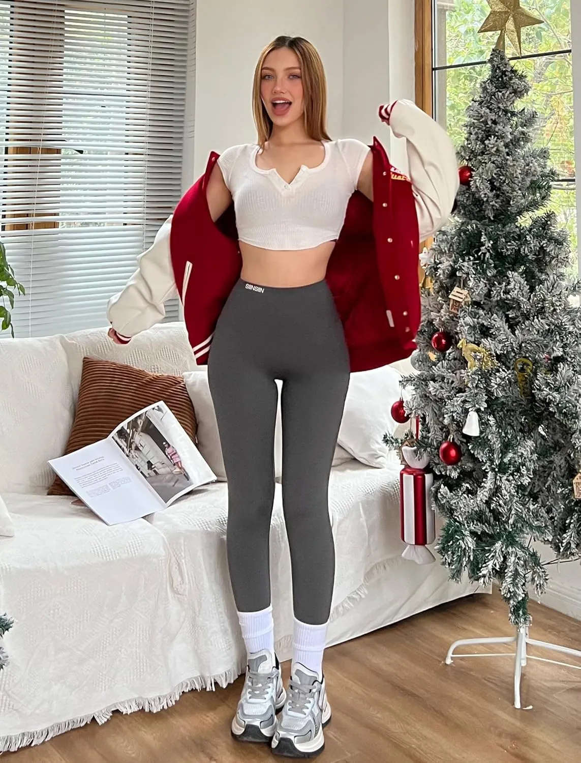 Leggings for Women Tummy Control Butt Lift High Waisted, No Front Seam Buttery Soft Workout Leggings for Maternity