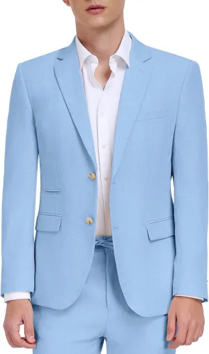 Linen Mens Suit 2 Piece Retro Suits for Men Slim Fit Blazer Jackets Drawstring Pants Set Tux Summer Beach Wedding Outfit
