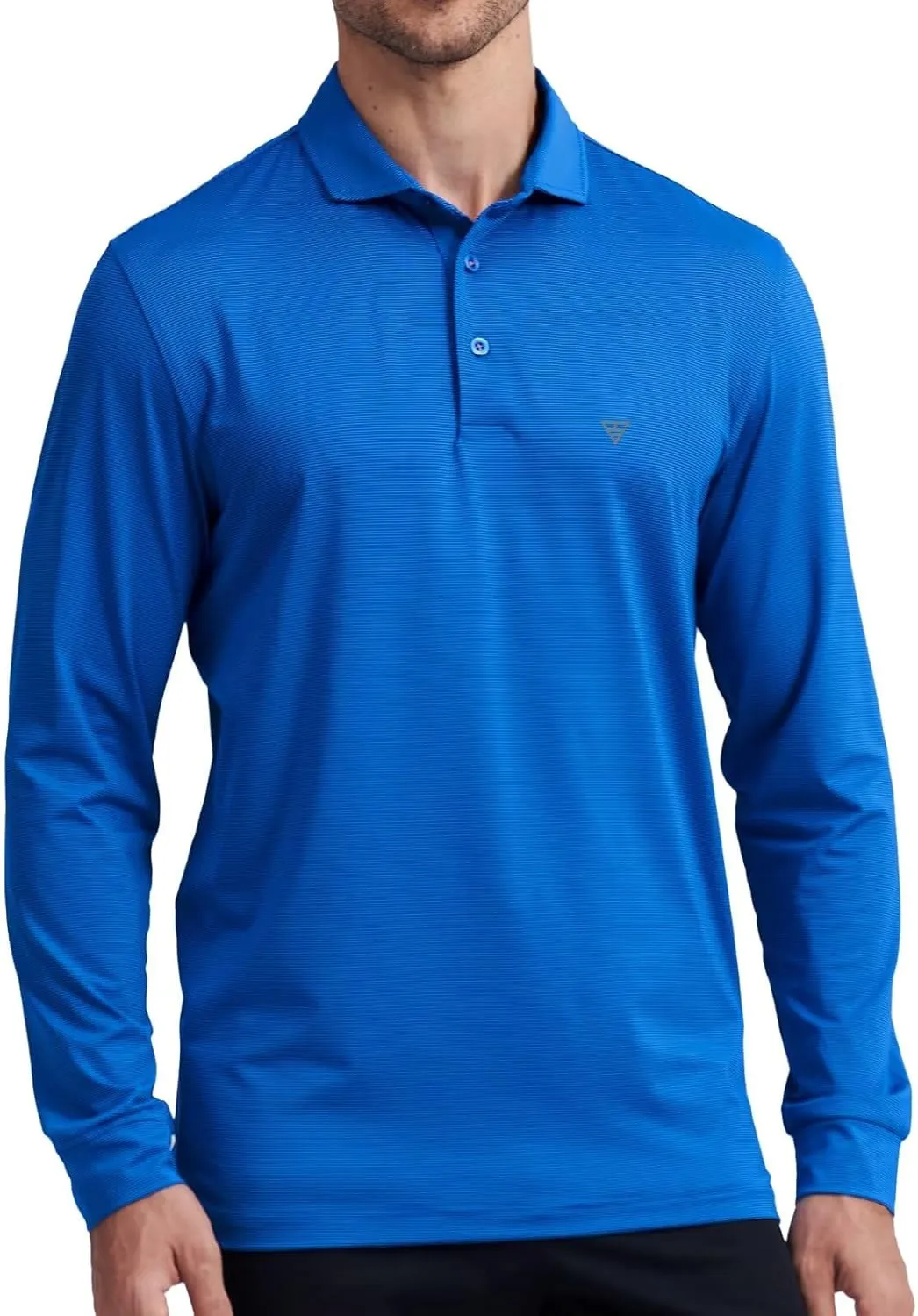 M MAELREG Short and Long Sleeve Polo Shirts for Men Dry Fit Performance Moisture Wicking Sport Pin Striped Mens Golf Shirts