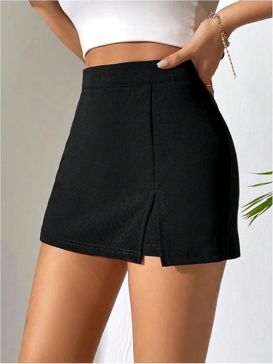 MakeMeChic Women's Y2k Mini Skirt Skort Micro Skirt with Short Skirts
