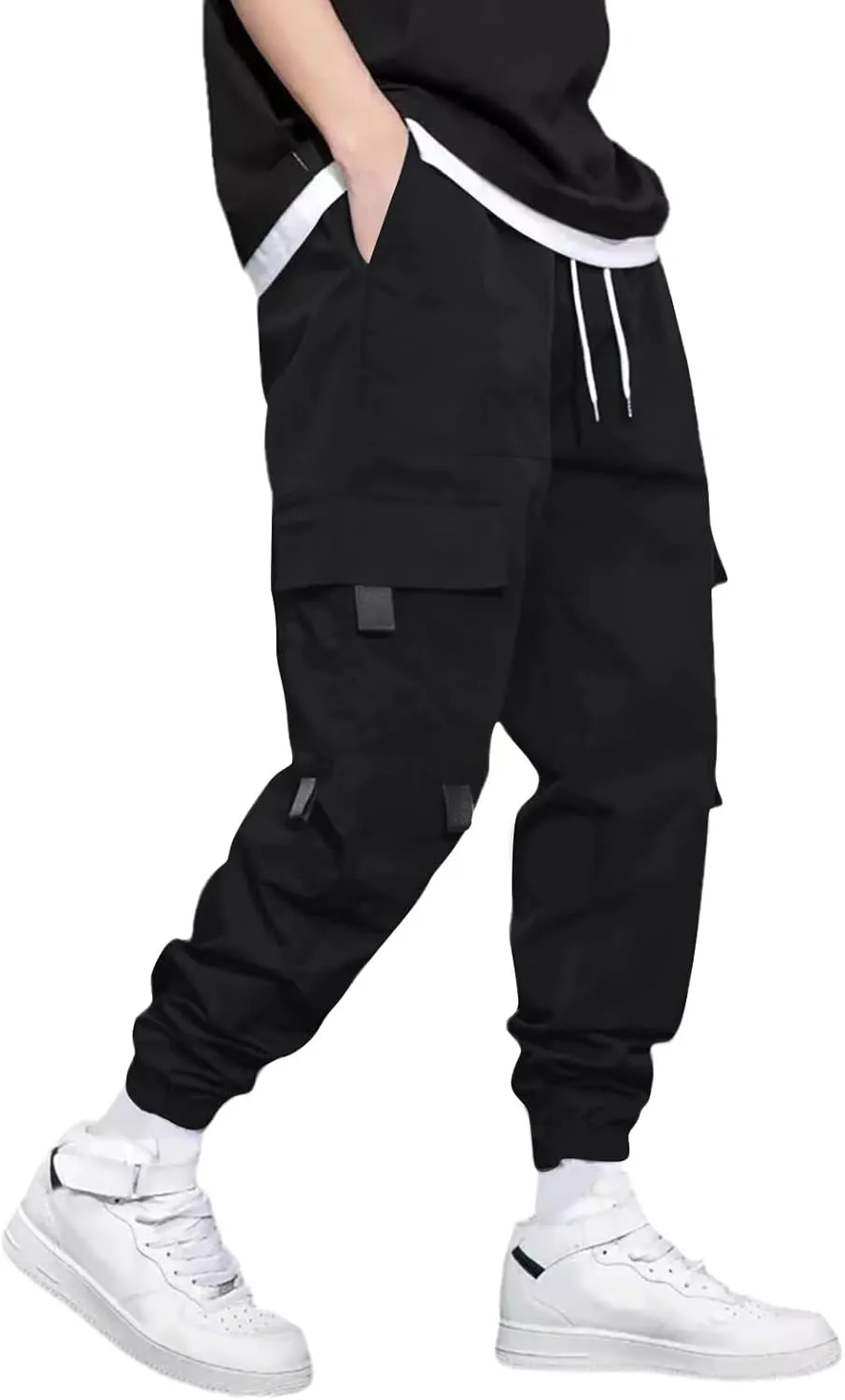 Men's Drawstring Multi-Pocket Cargo Pants - 2025 Tapered Leg Casual Stylish Lightweight Trousers.