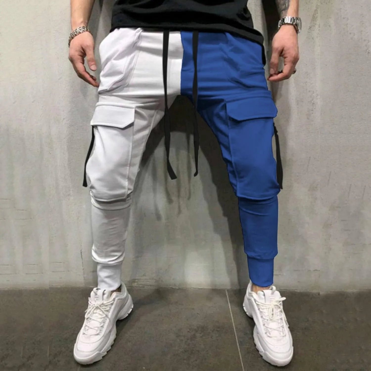 Men's Joggers Punk Cargo Baggy Techwear Hip Hop Patchwork Streetwear Tactical Track Pants