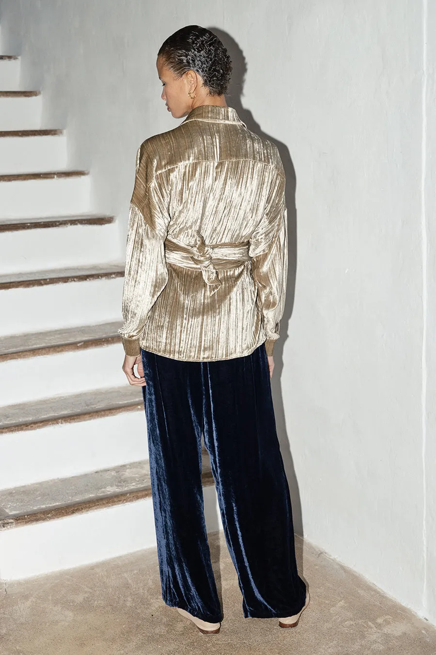 Midnight Silk Velvet Judo Pants