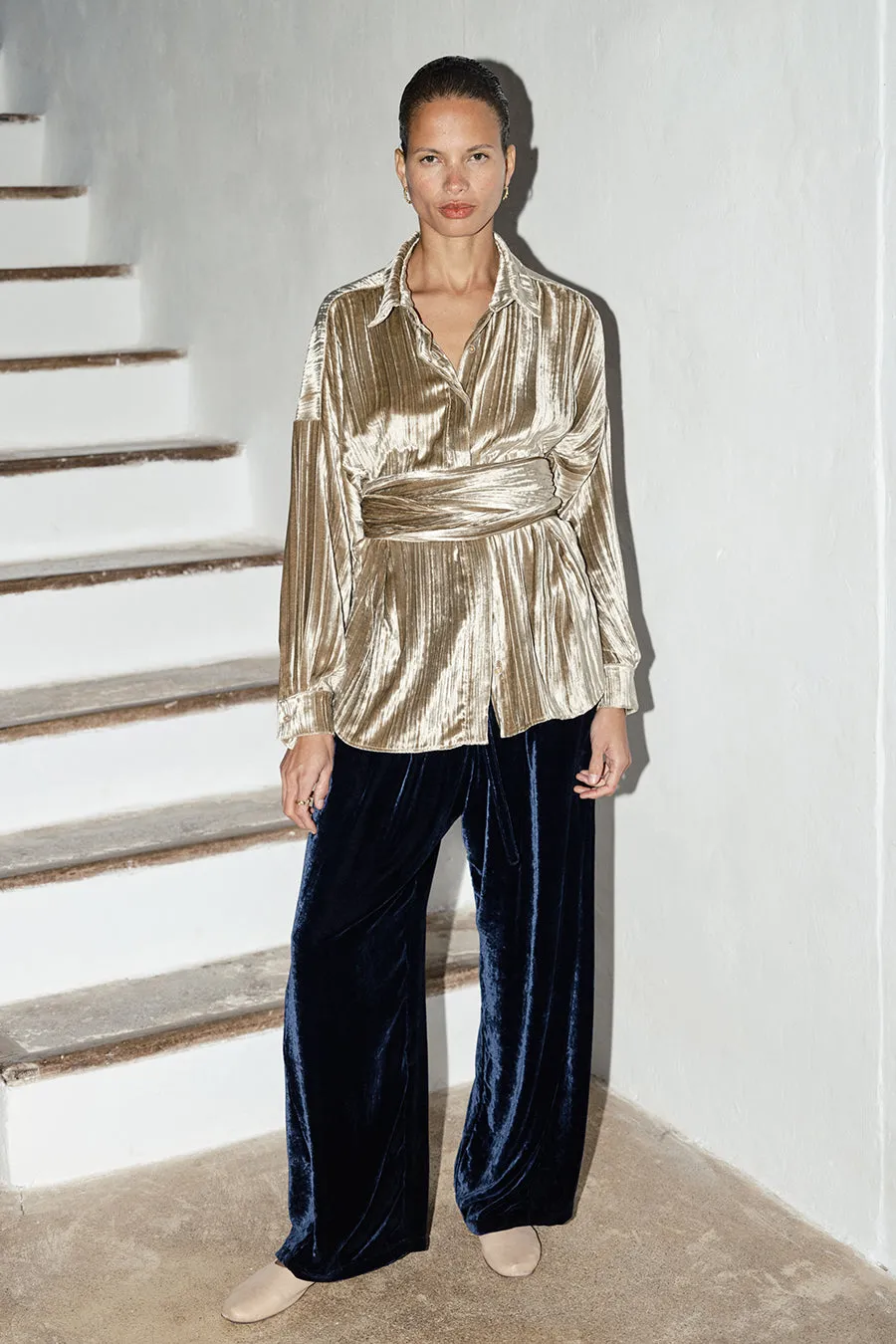 Midnight Silk Velvet Judo Pants