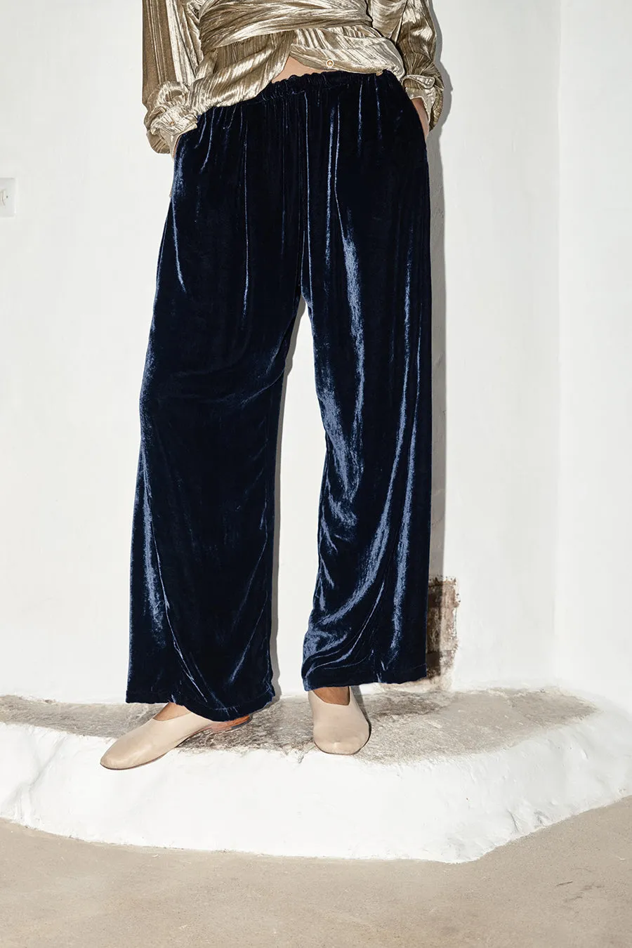 Midnight Silk Velvet Judo Pants