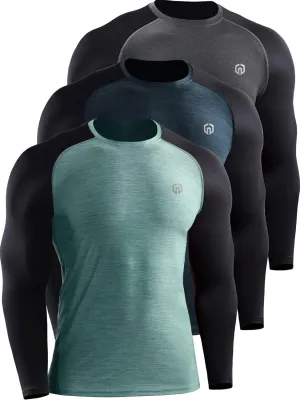 NELEUS Men's Dry Fit Long Sleeve Athletic Running Shirts