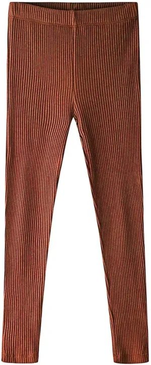 Noomelfish Girls Basic Ribbed Leggings Kids Cotton Kint Footless Full Length Tights Pants (2-14 Years)