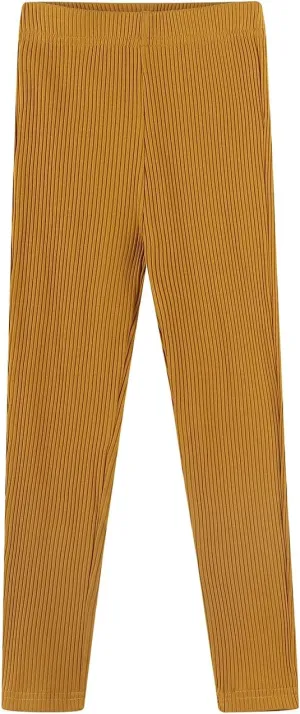 Noomelfish Girls Basic Ribbed Leggings Kids Cotton Kint Footless Full Length Tights Pants (2-14 Years)