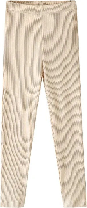 Noomelfish Girls Basic Ribbed Leggings Kids Cotton Kint Footless Full Length Tights Pants (2-14 Years)