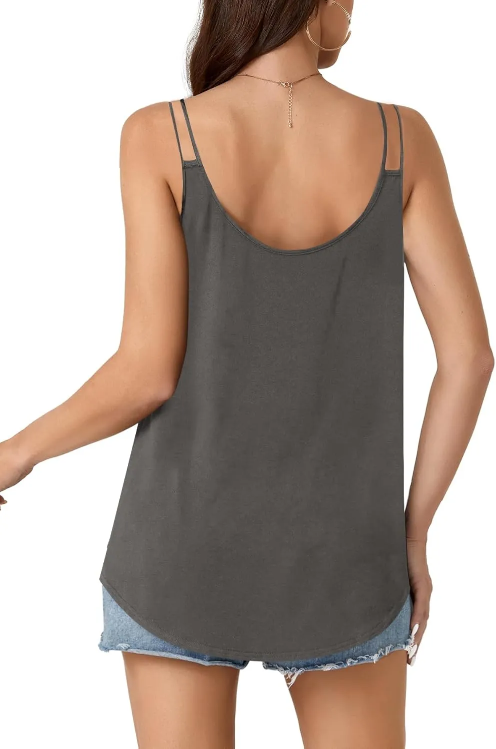 OPOIPIN Women's Casual Tank Top Scoop Neck Sleeveless Summer Spaghetti Strap Camisoles Shirt