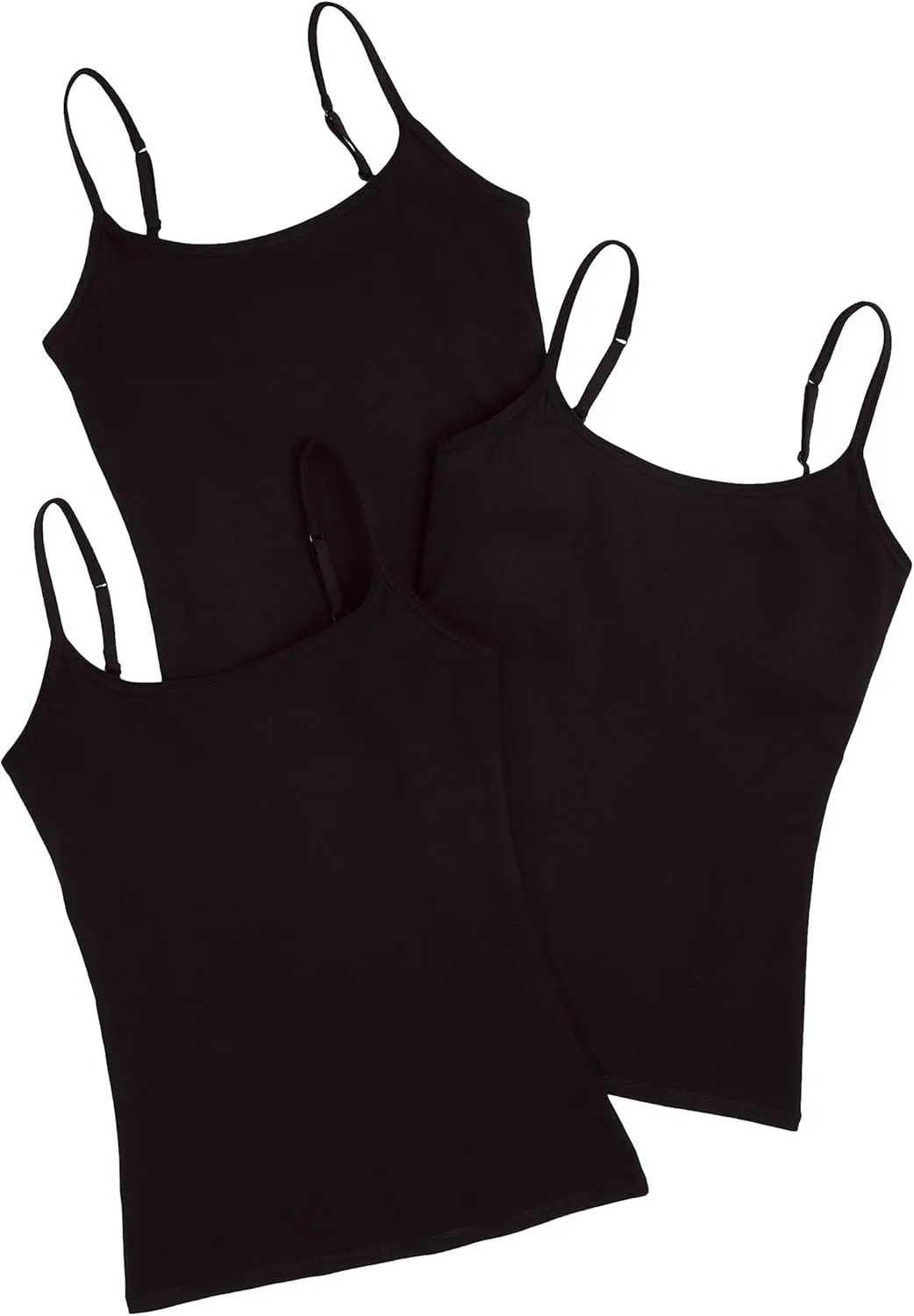 Pact Organic Cotton Shelf Bra Camisole for Women  Pack of 3  95% Cotton  5% Elastane  Scoop Neckline Camisole 3-Pack Black SM One Size
