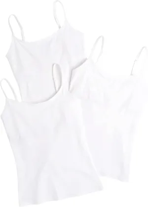 Pact Organic Cotton Shelf Bra Camisole for Women  Pack of 3  95% Cotton  5% Elastane  Scoop Neckline Camisole 3-Pack White LG One Size