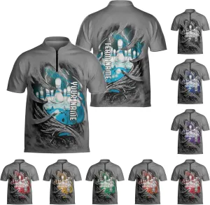 Personalized Bowling Jersey 3D Custom Bowling Shirts for Team Bowling Shirt Unisex for Men Women Bowling Jerseys 3D
