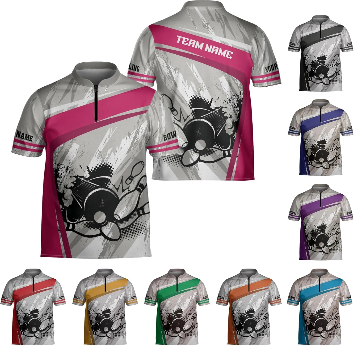 Personalized Bowling Jersey 3D Custom Bowling Shirts for Team Bowling Shirt Unisex for Men Women Bowling Jerseys 3D
