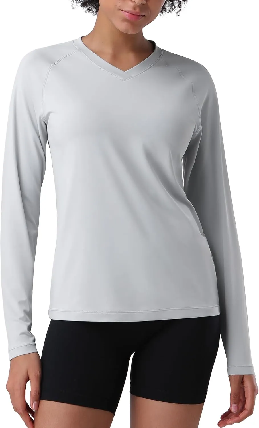 Pioneer Camp Women's UV Sun Protection SPF Shirt V Neck UPF 50  Long Sleeve Workout Tops Quick Dry Rash Guard Hiking Running