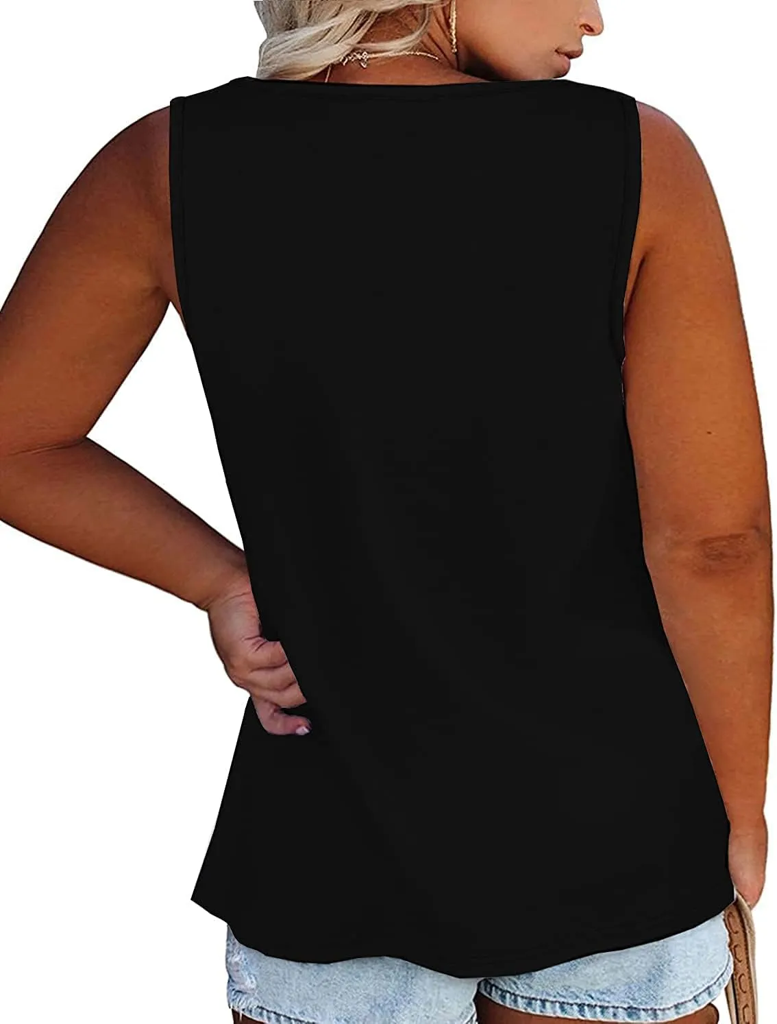 Plus Size Tank Tops for Women Summer Sleeveless Sweetheart Neck Casual Tunics Shirts