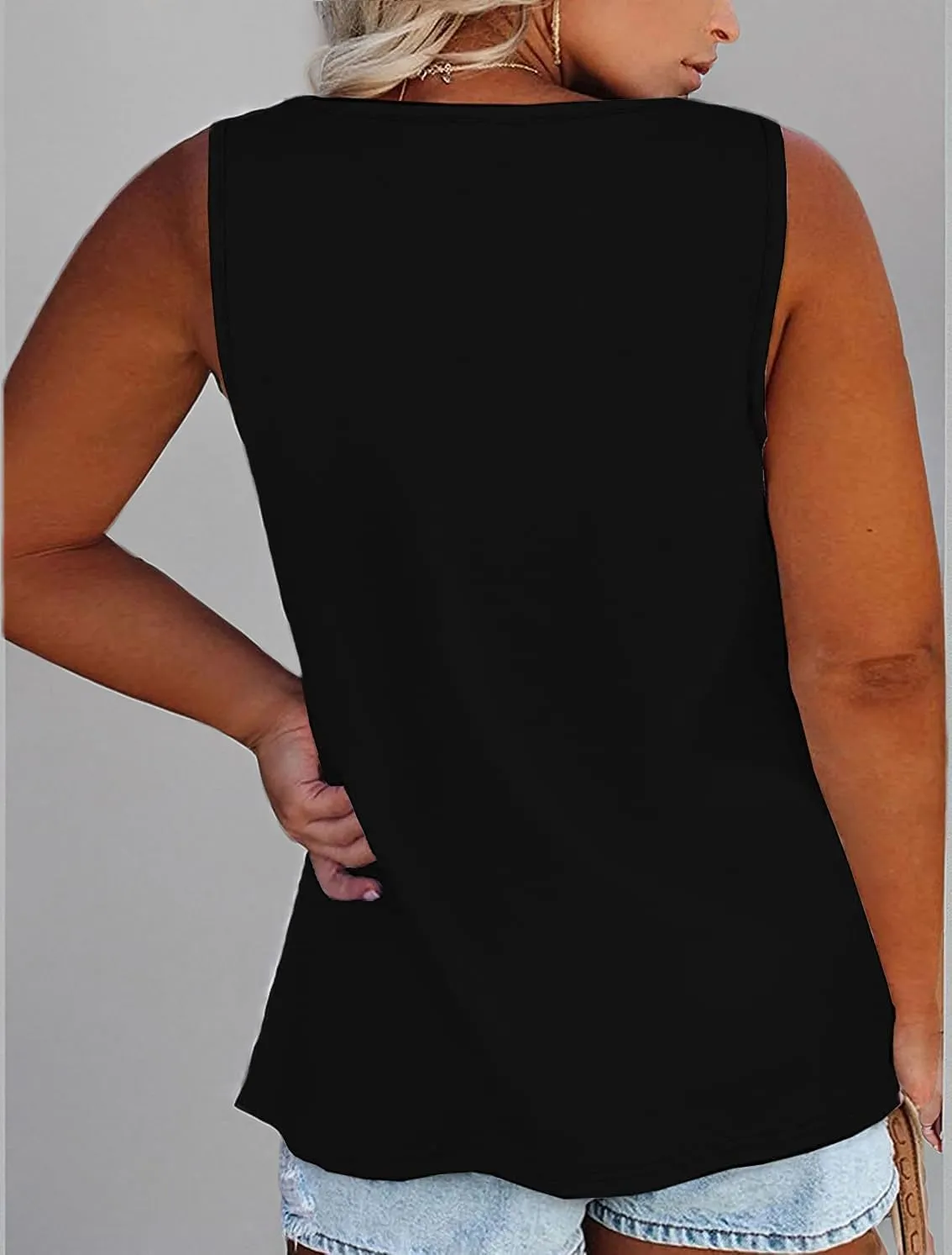 Plus Size Tank Tops for Women Summer Sleeveless Sweetheart Neck Casual Tunics Shirts