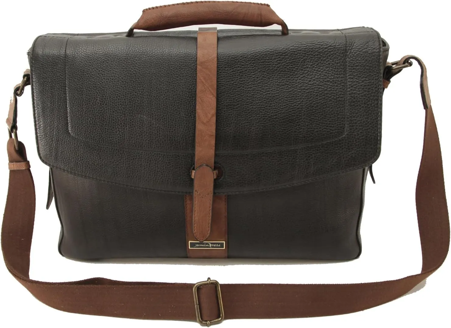 Premium Laptop Bag Semi Aneline Leather Laptop Bag For Men Professional Business Office Work Bag Waterproof Lightweight Laptop Bag - Black Brown