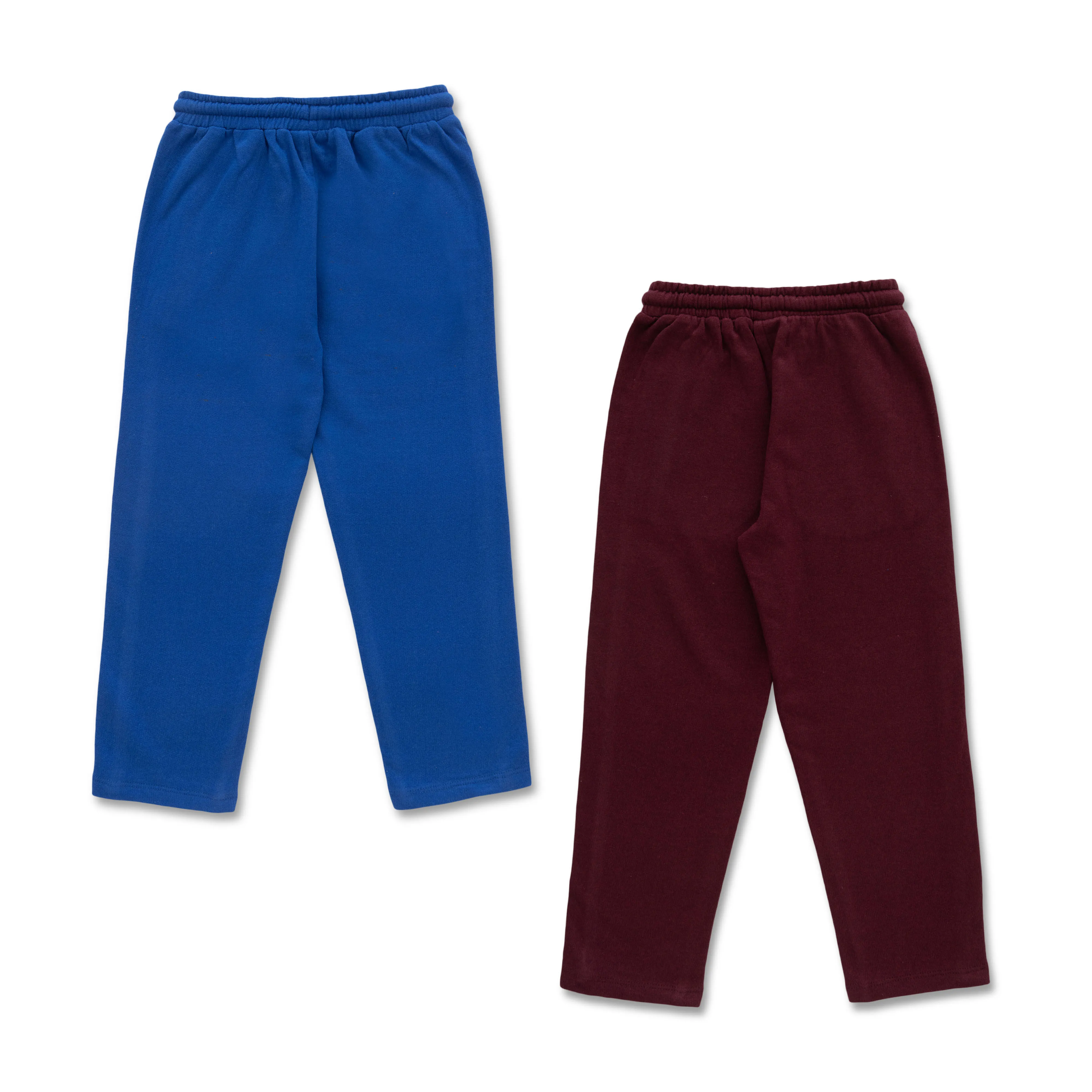 "Boys' 2-Pack Track Pants with Contrast Piping  Blue & Maroon"