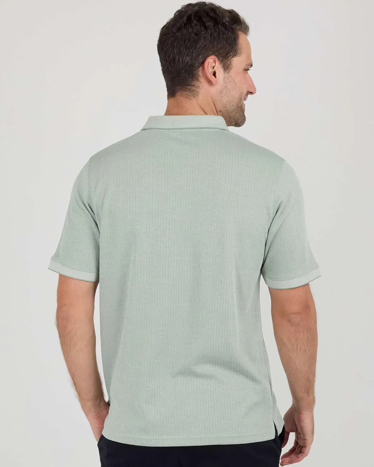Real Essentials 3 Pack: Men's Regular-Fit Ribbed Polo Shirt with Pocket (Available in Big & Tall)