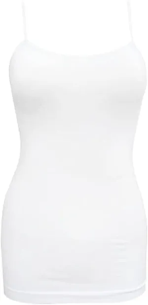 rosemia Women's Spaghetti Strap Solid Adjustable Slim-Fit Basic Camisoles