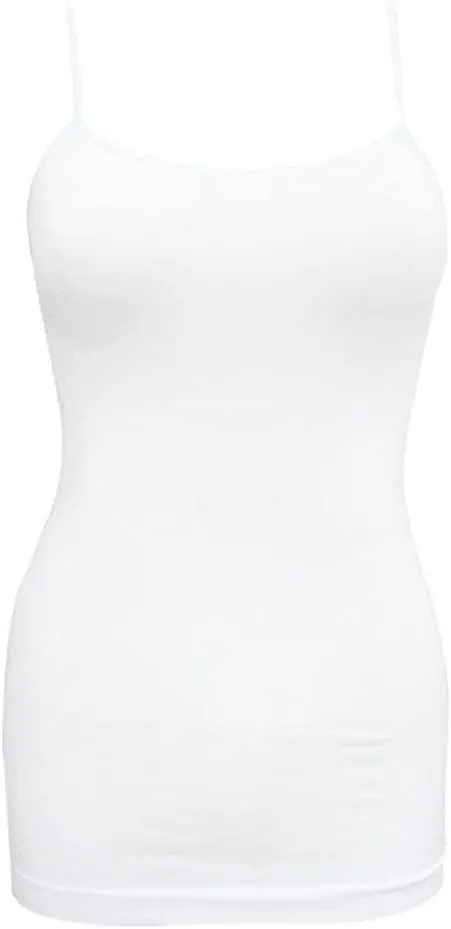 rosemia Women's Spaghetti Strap Solid Adjustable Slim-Fit Basic Camisoles