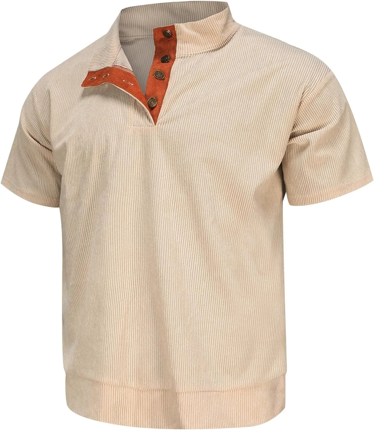 RTTUIOP Collared Shirt Men Polo Shirts Short Sleeve V Neck Button Down Casual Quick Dry Moisture Wicking Slim Fit Golf Shirts