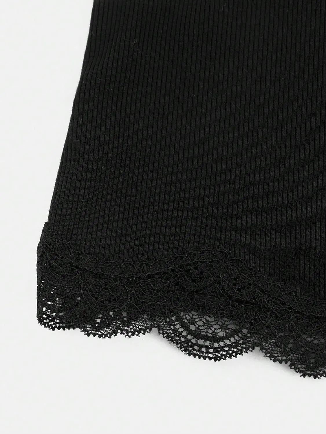 SOLY HUX Girl's Sleeveless Lace Trim Camisoles Spaghetti Strap Ribbed Crop Tank Tops