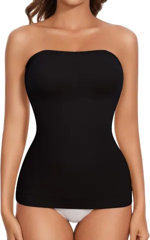 Strapless Shapewear Tank Tops for Women Tummy Control Cami Shaper Compression Camisole Slimming