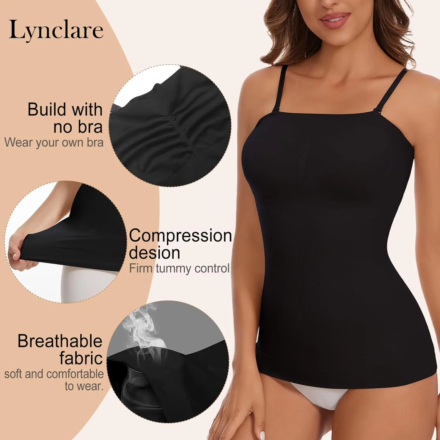 Strapless Shapewear Tank Tops for Women Tummy Control Cami Shaper Compression Camisole Slimming