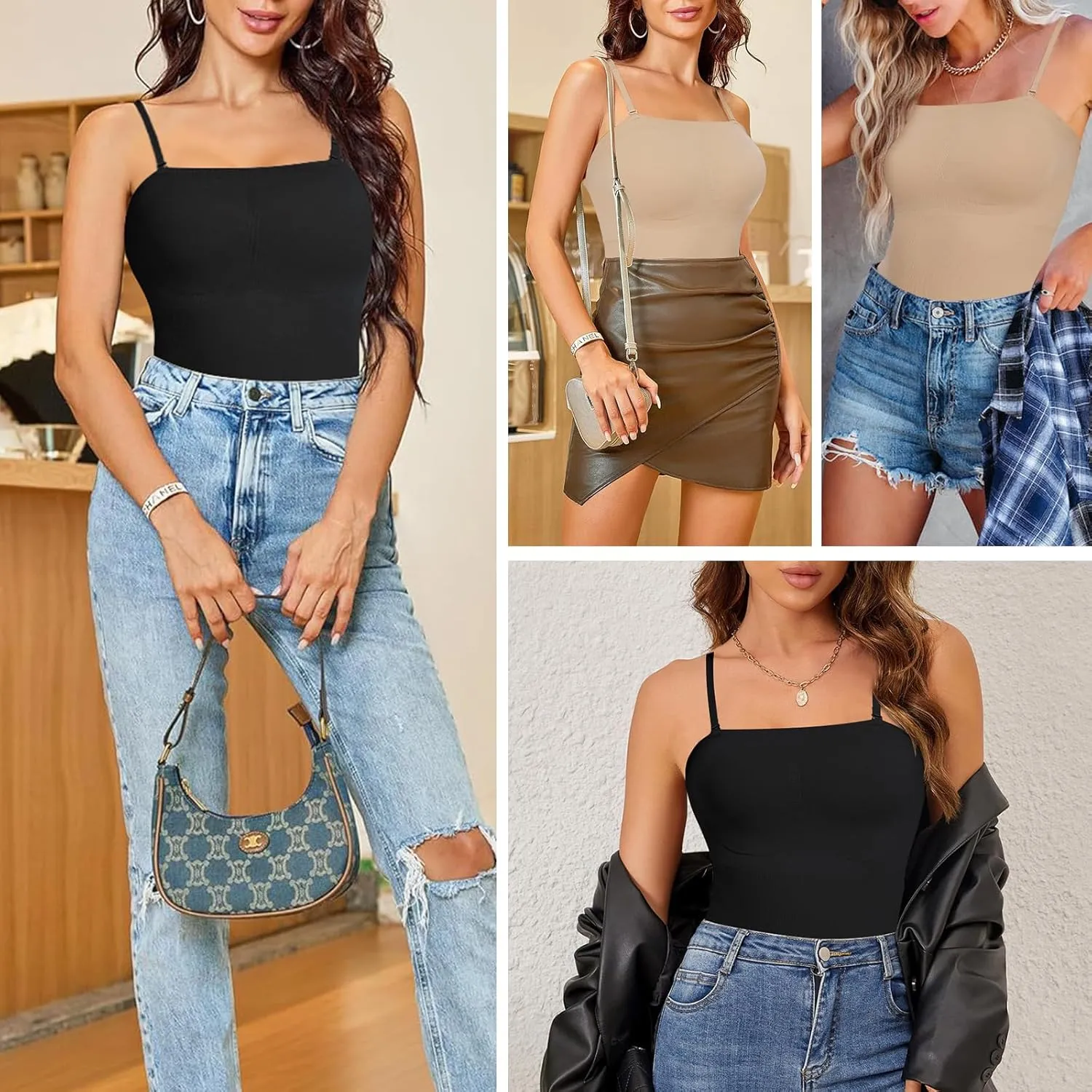 Strapless Shapewear Tank Tops for Women Tummy Control Cami Shaper Compression Camisole Slimming